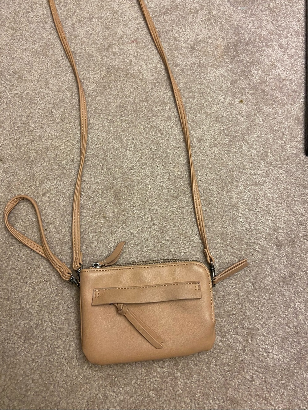 Tan Crossbody Wristlet Bag - Unbranded